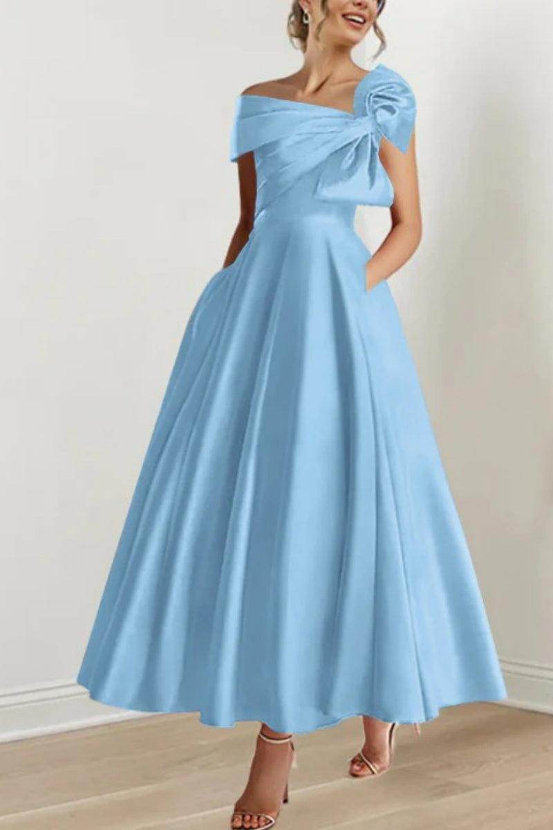 Elegant A Line Off The Shoulder with Bows Mother of the Bride Dress