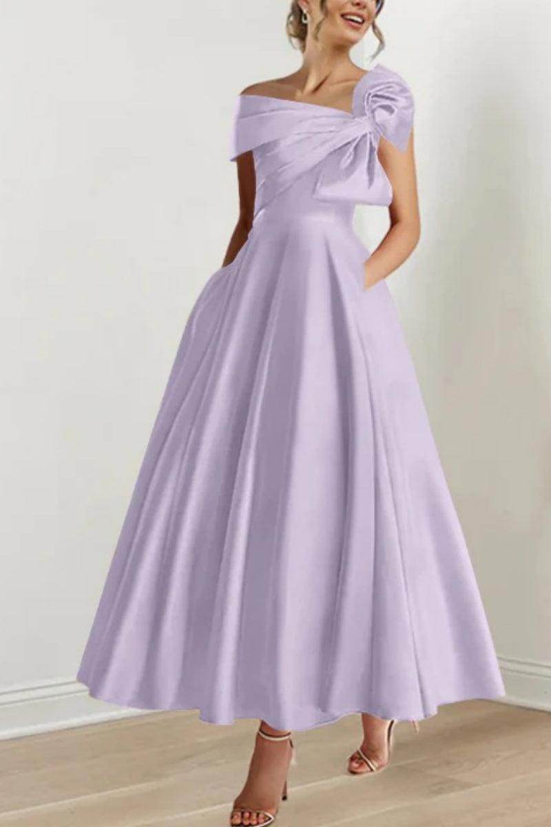 Elegant A Line Off The Shoulder with Bows Mother of the Bride Dress
