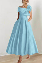 Elegant A Line Off The Shoulder with Bows Mother of the Bride Dress