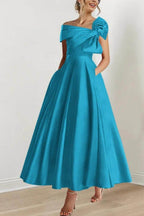 Elegant A Line Off The Shoulder with Bows Mother of the Bride Dress