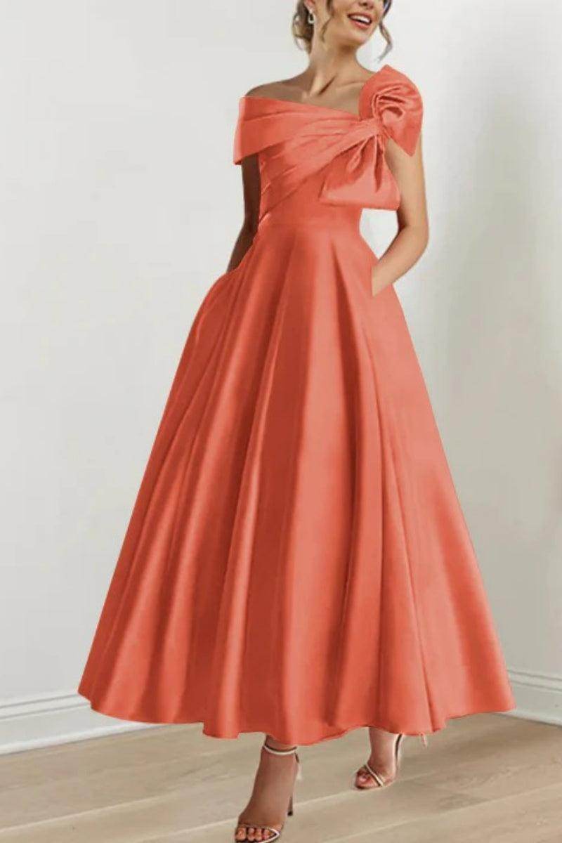 Elegant A Line Off The Shoulder with Bows Mother of the Bride Dress