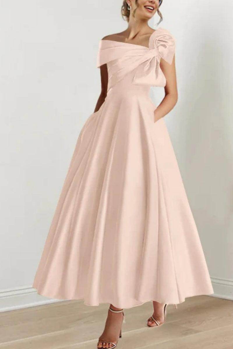 Elegant A Line Off The Shoulder with Bows Mother of the Bride Dress