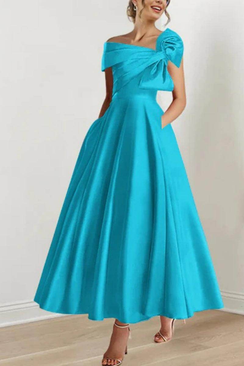 Elegant A Line Off The Shoulder with Bows Mother of the Bride Dress