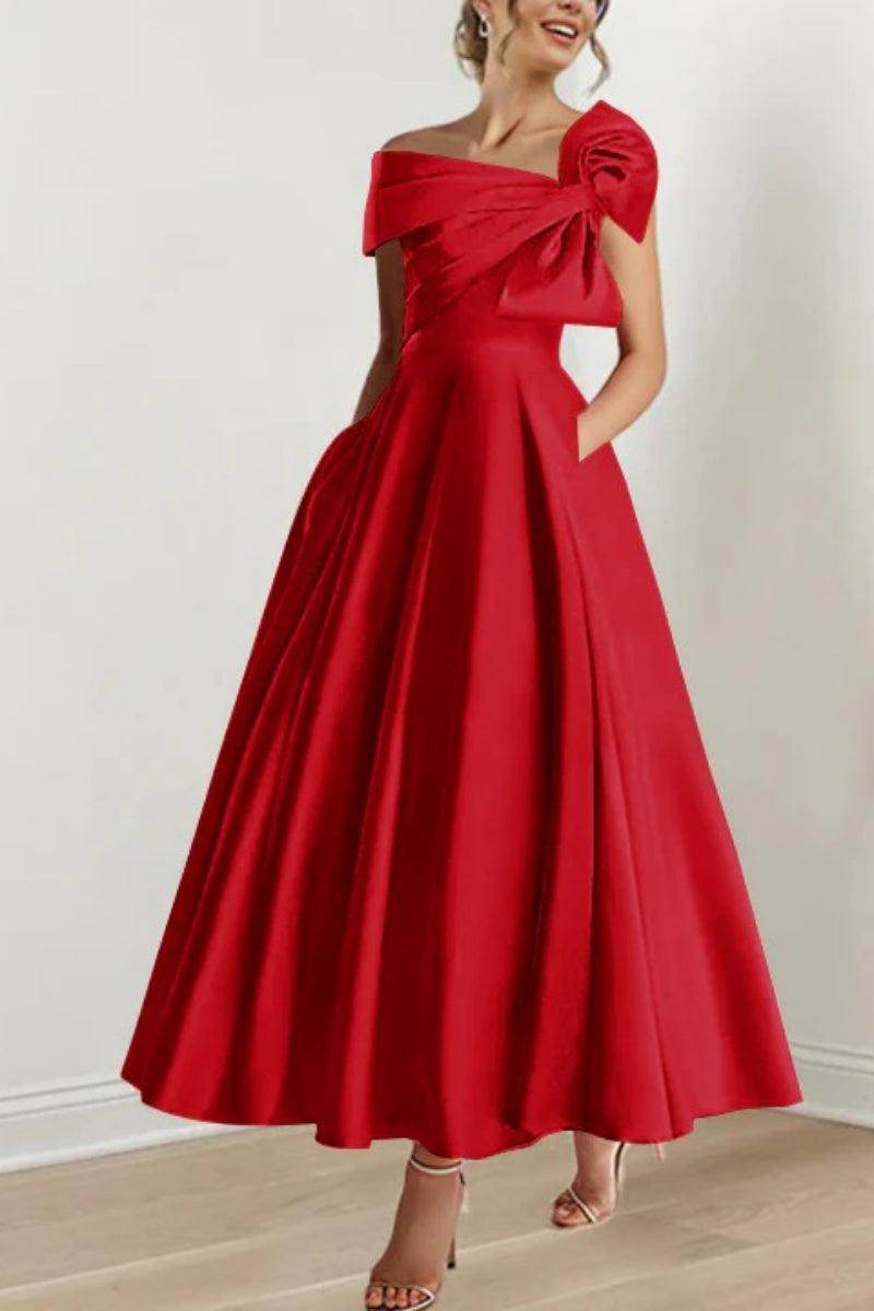Elegant A Line Off The Shoulder with Bows Mother of the Bride Dress