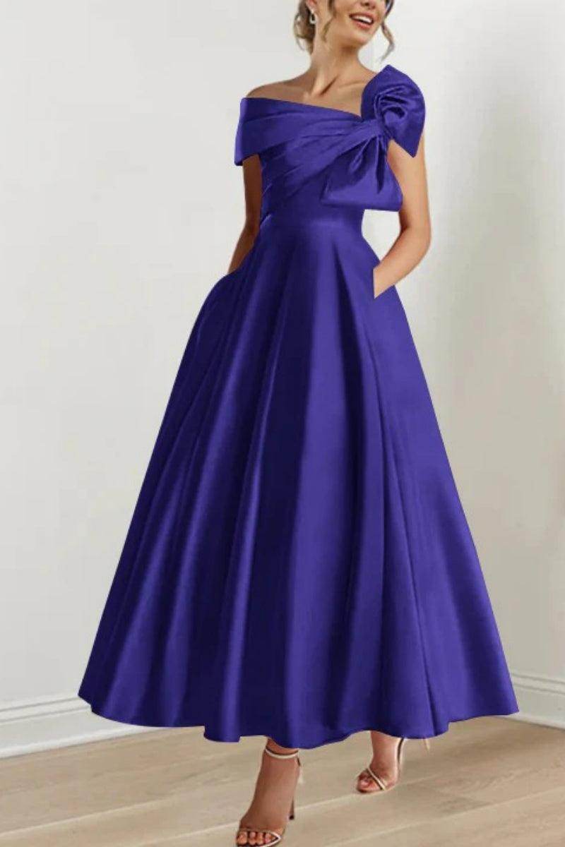 Elegant A Line Off The Shoulder with Bows Mother of the Bride Dress