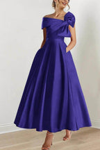 Elegant A Line Off The Shoulder with Bows Mother of the Bride Dress