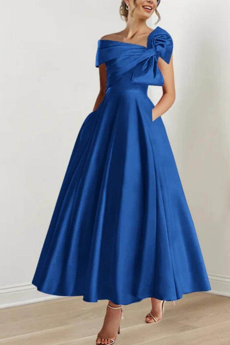 Elegant A Line Off The Shoulder with Bows Mother of the Bride Dress