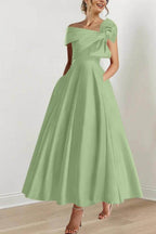 Elegant A Line Off The Shoulder with Bows Mother of the Bride Dress