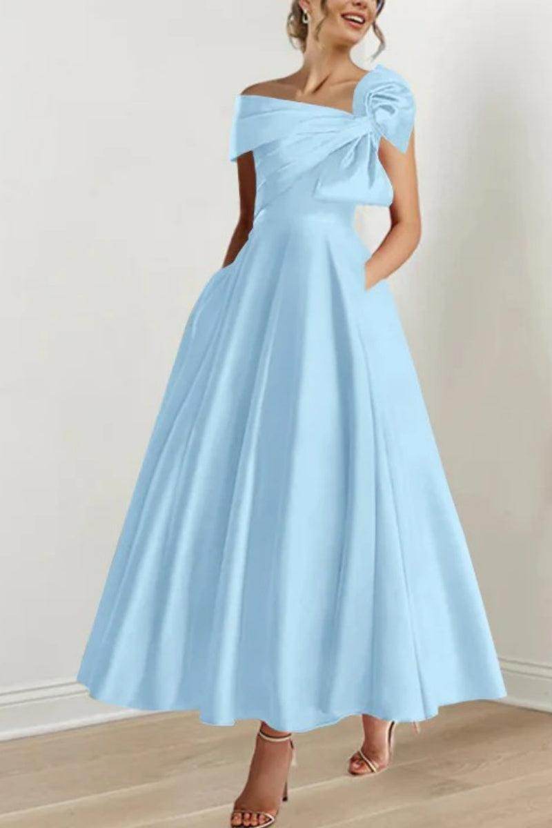 Elegant A Line Off The Shoulder with Bows Mother of the Bride Dress