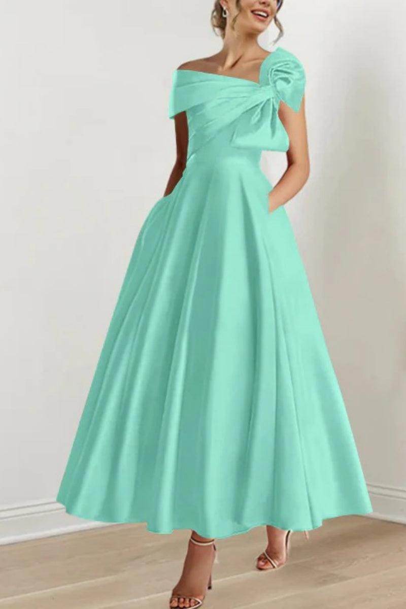 Elegant A Line Off The Shoulder with Bows Mother of the Bride Dress
