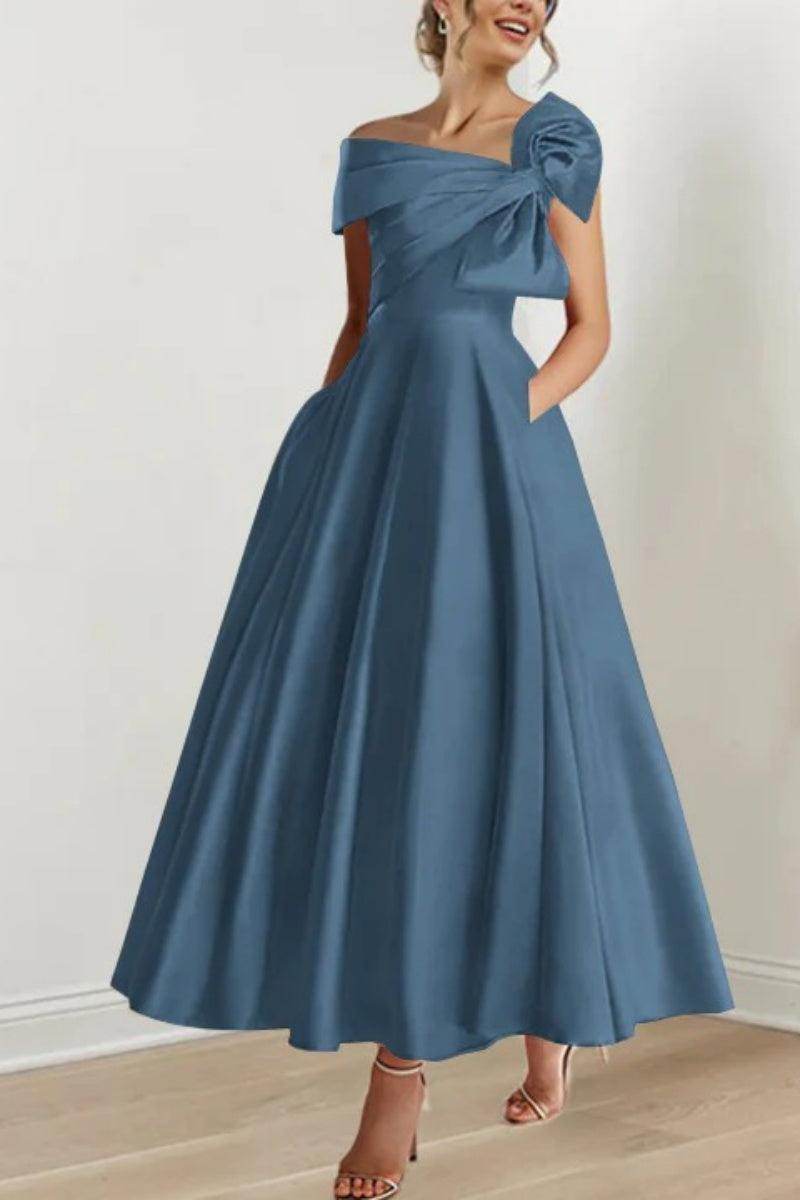 Elegant A Line Off The Shoulder with Bows Mother of the Bride Dress
