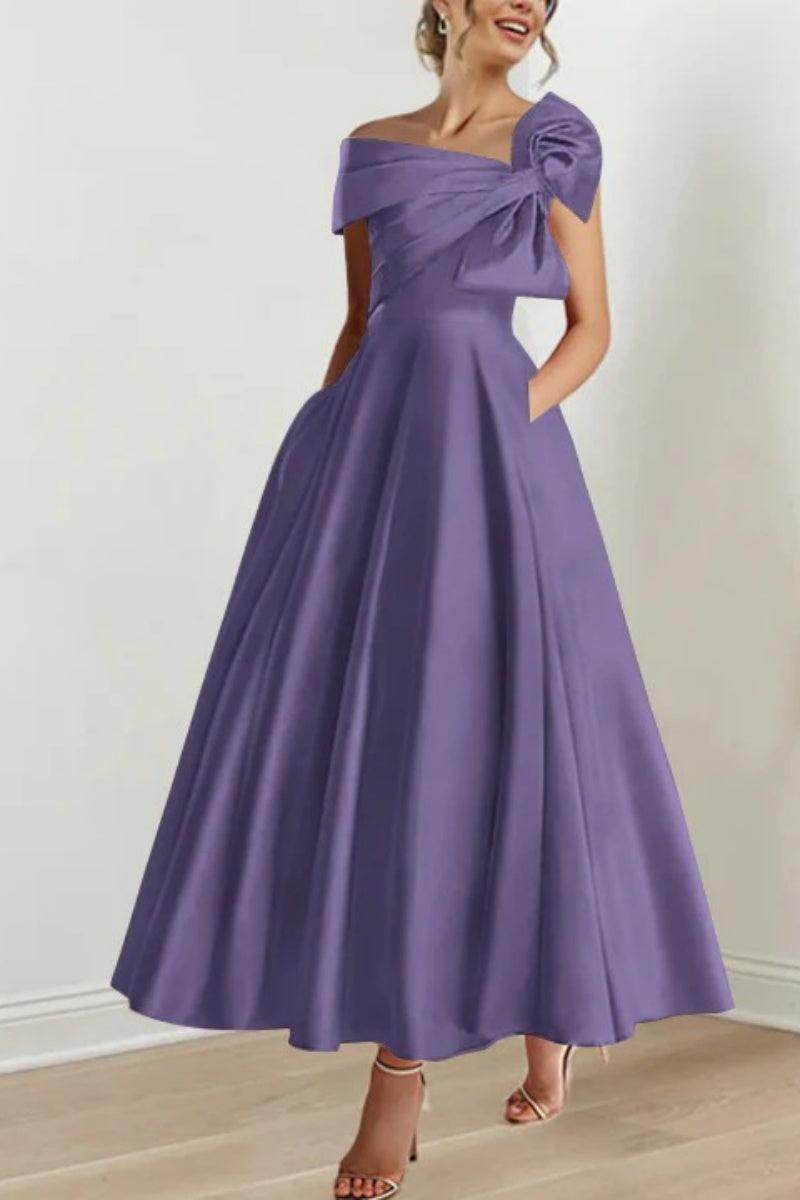 Elegant A Line Off The Shoulder with Bows Mother of the Bride Dress