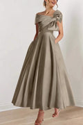 Elegant A Line Off The Shoulder with Bows Mother of the Bride Dress