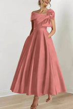 Elegant A Line Off The Shoulder with Bows Mother of the Bride Dress