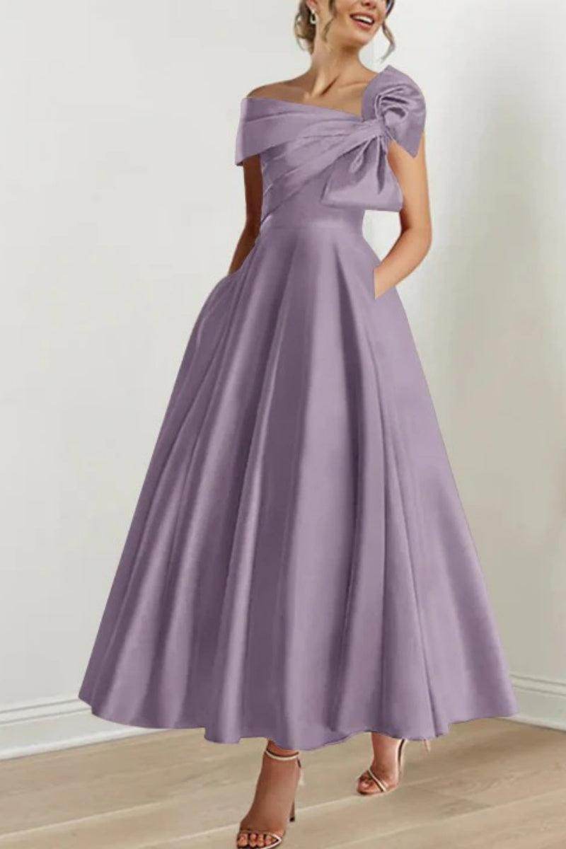 Elegant A Line Off The Shoulder with Bows Mother of the Bride Dress