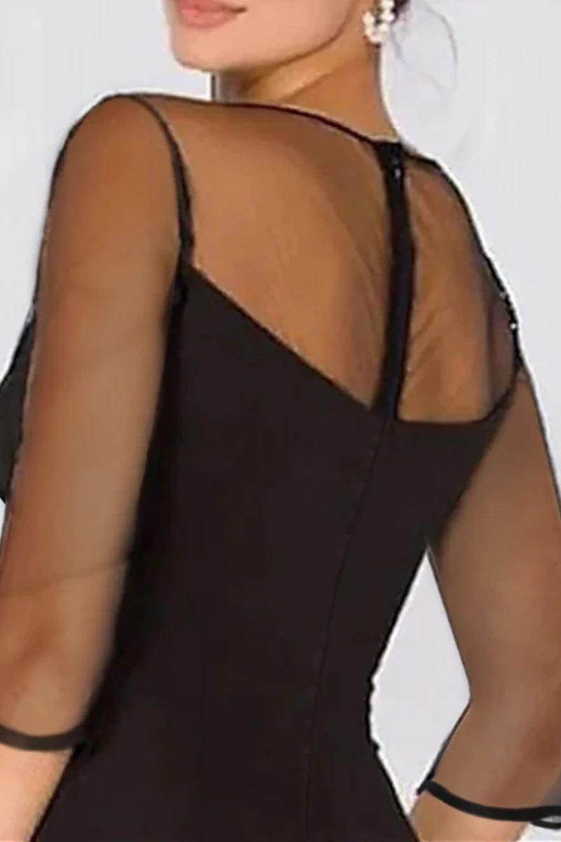 Elegant A Line Sweetheart 3/4 Sleeves High Split Mother of the Bride Dress