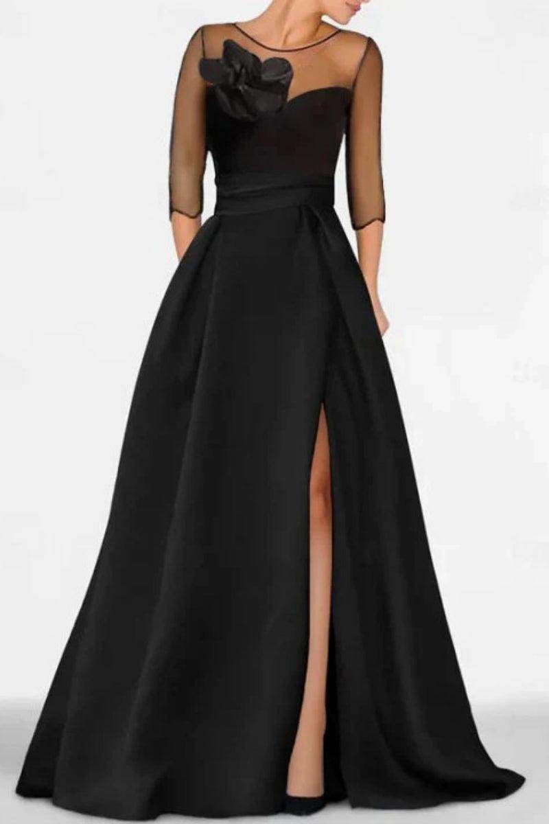 Elegant A Line Sweetheart 3/4 Sleeves High Split Mother of the Bride Dress
