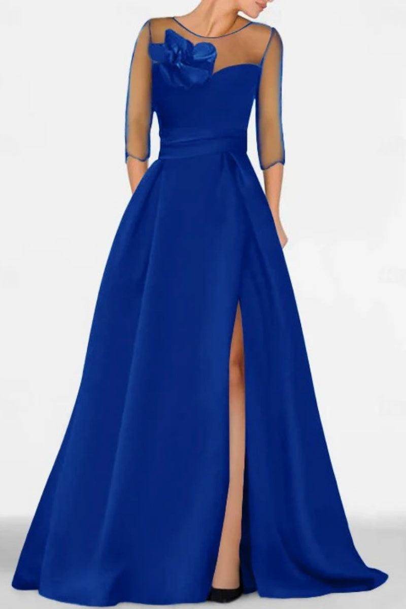 Elegant A Line Sweetheart 3/4 Sleeves High Split Mother of the Bride Dress