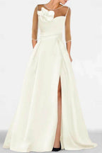 Elegant A Line Sweetheart 3/4 Sleeves High Split Mother of the Bride Dress