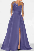 Elegant A Line Sweetheart 3/4 Sleeves High Split Mother of the Bride Dress