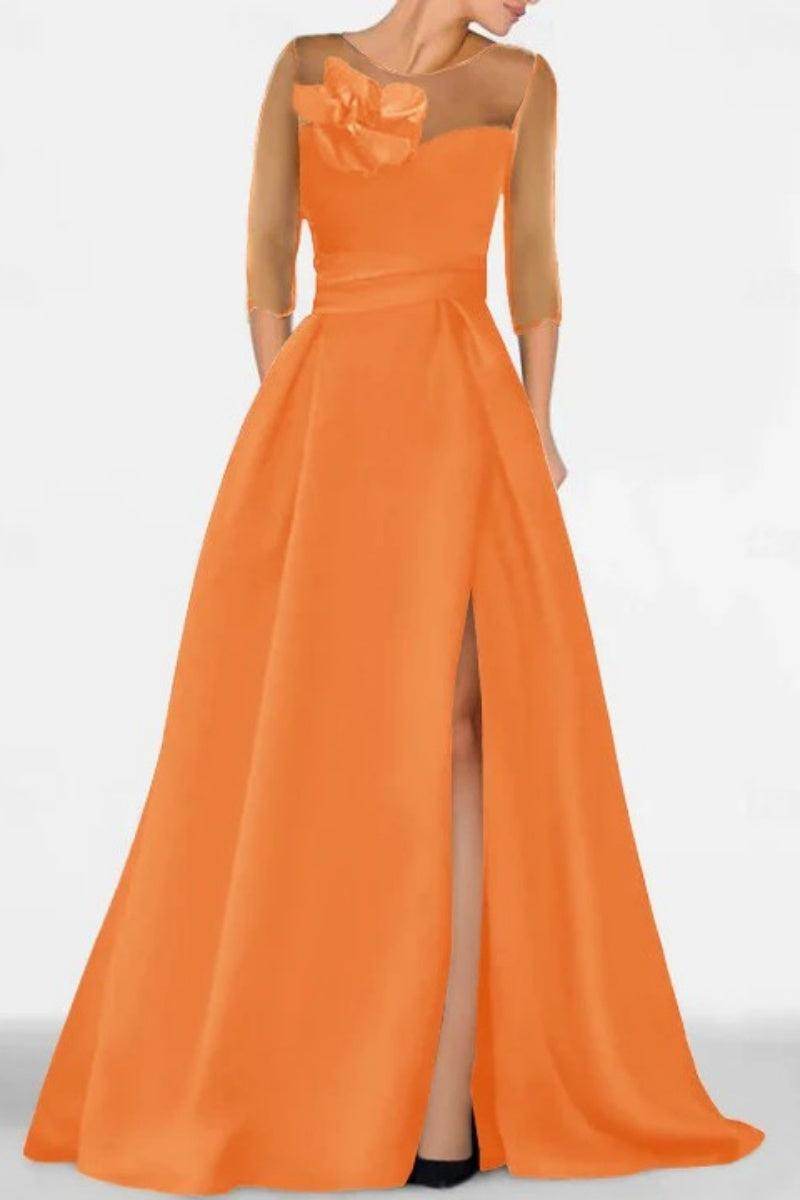 Elegant A Line Sweetheart 3/4 Sleeves High Split Mother of the Bride Dress