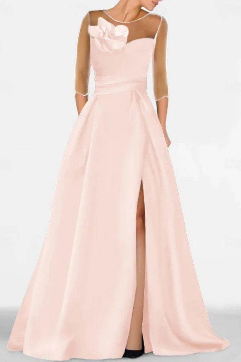 Elegant A Line Sweetheart 3/4 Sleeves High Split Mother of the Bride Dress