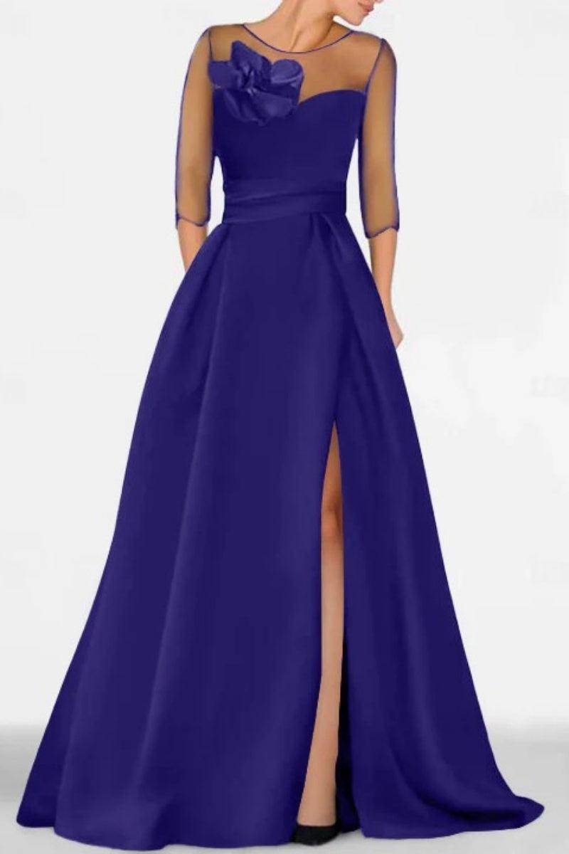 Elegant A Line Sweetheart 3/4 Sleeves High Split Mother of the Bride Dress