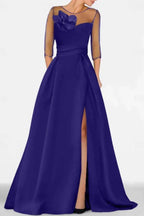Elegant A Line Sweetheart 3/4 Sleeves High Split Mother of the Bride Dress