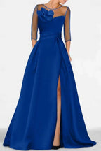 Elegant A Line Sweetheart 3/4 Sleeves High Split Mother of the Bride Dress