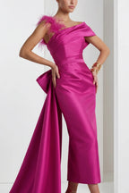 Elegant One Shoulder Evening Gown Mikado Mother of the Bride Dress