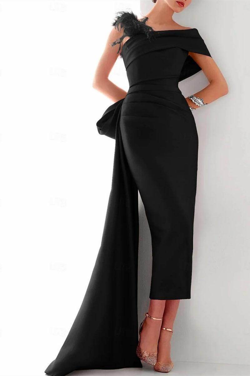 Elegant One Shoulder Evening Gown Mikado Mother of the Bride Dress