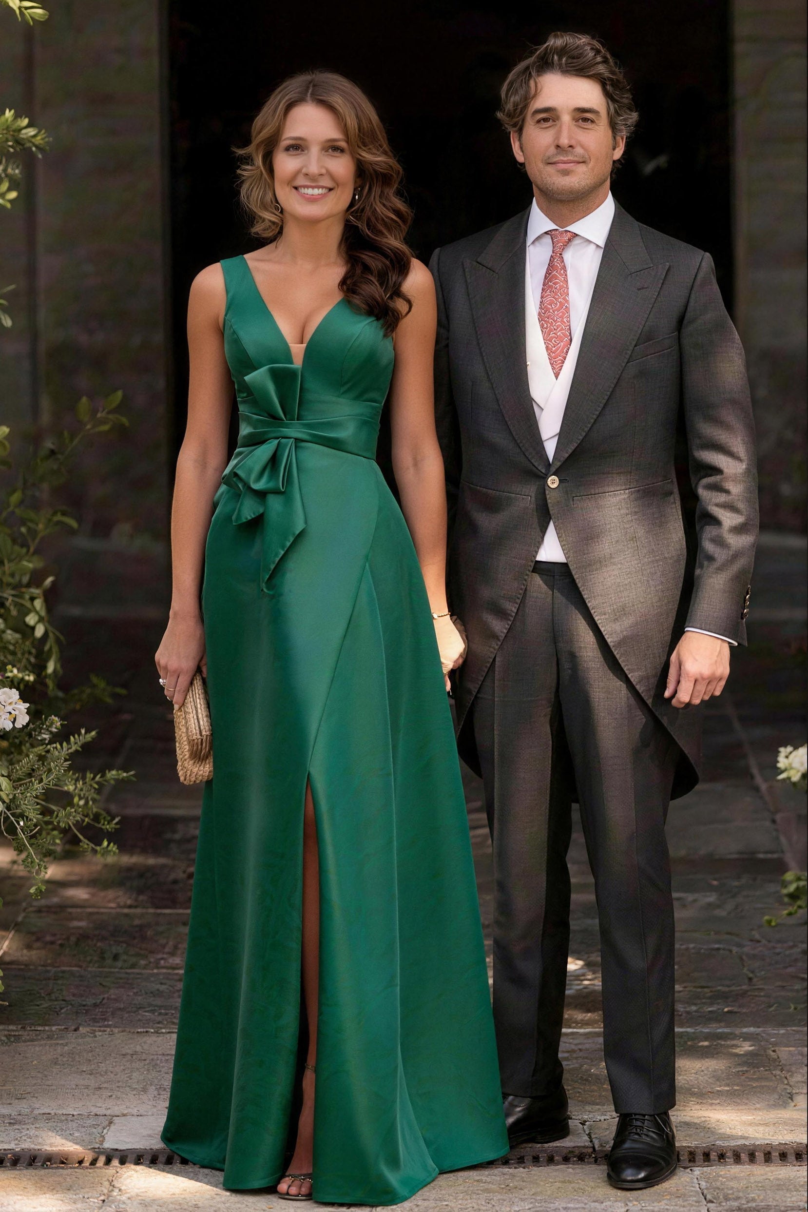 Elegant A Line V Neck Sleeveless Mother of the Bride Dress