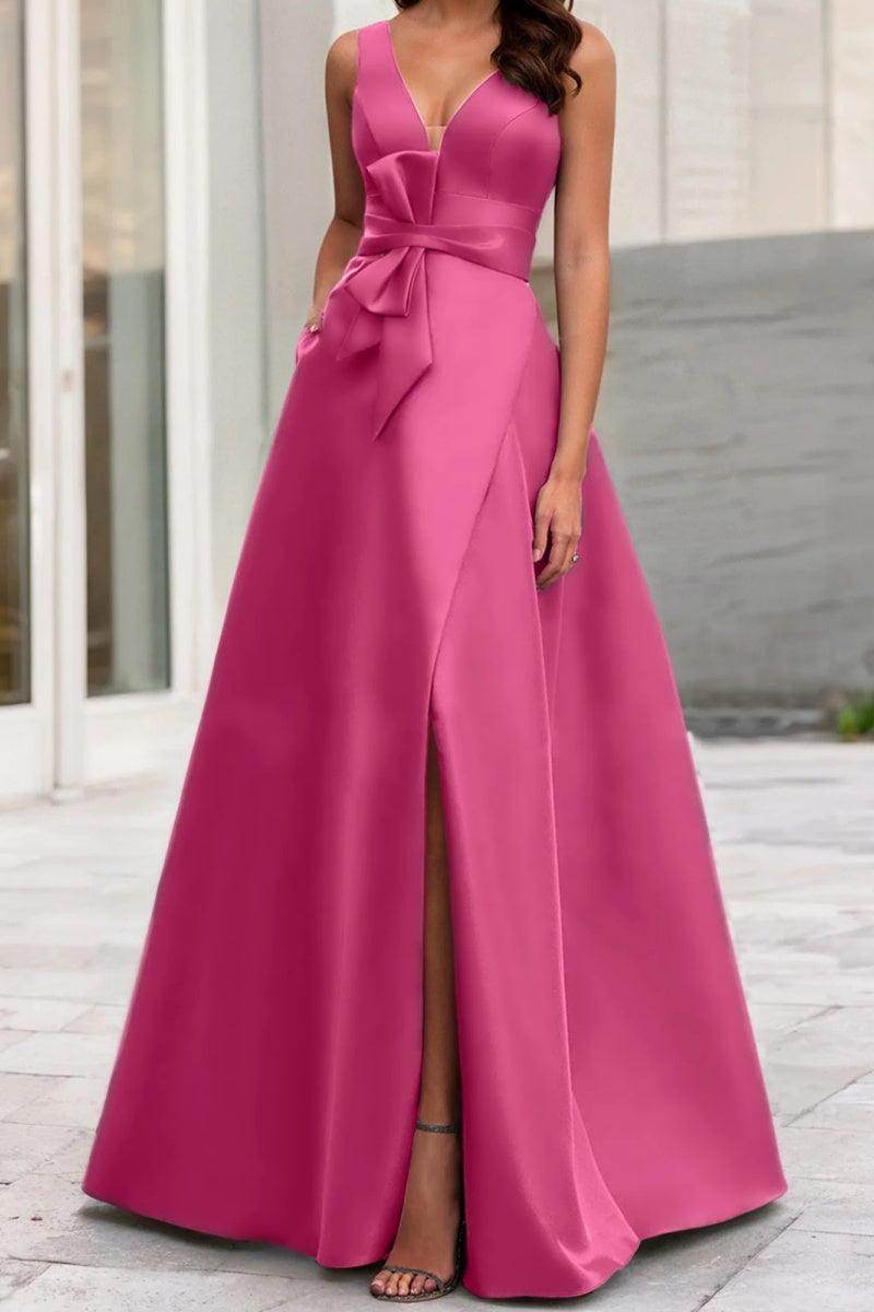 Elegant A Line V Neck Sleeveless Mother of the Bride Dress
