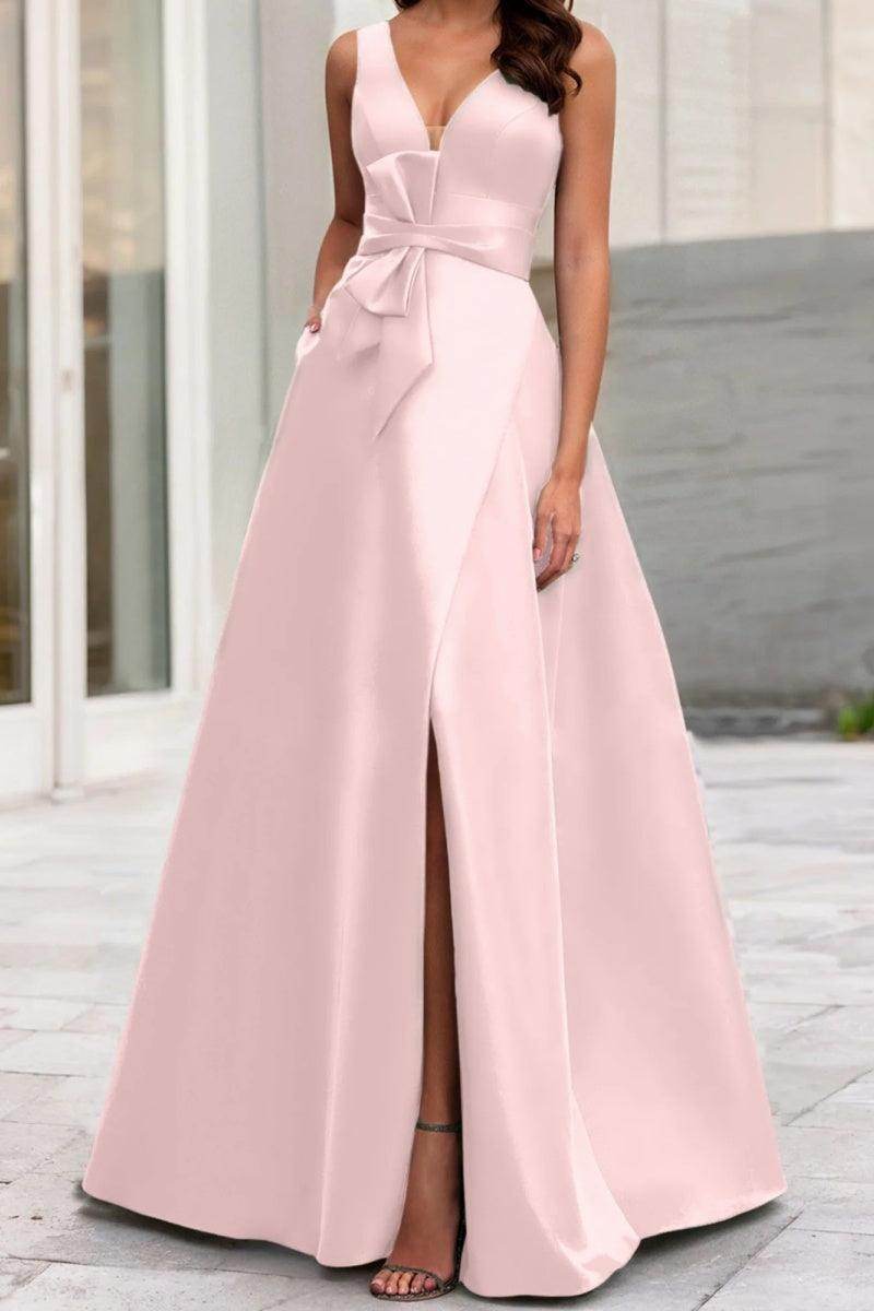 Elegant A Line V Neck Sleeveless Mother of the Bride Dress