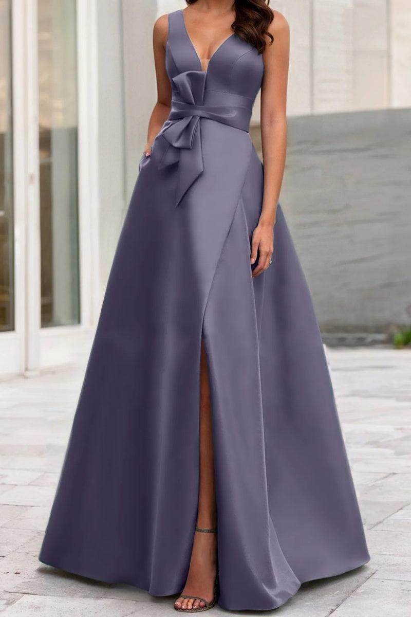 Elegant A Line V Neck Sleeveless Mother of the Bride Dress