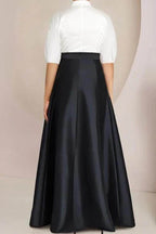 Elegant A Line Shirt Collar Short Sleeves Floor Length 2 pieces Mother of the Bride Dress