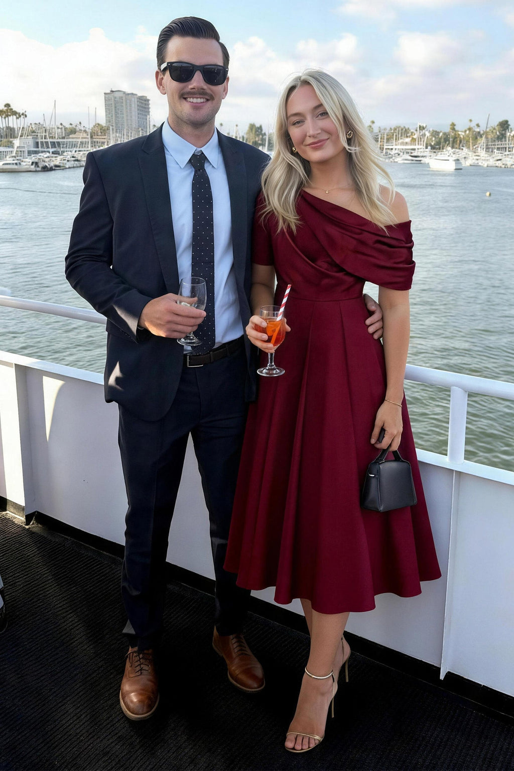 Elegant A Line One shoulder Half Sleeve Ankle Length Mother of the Bride Dress