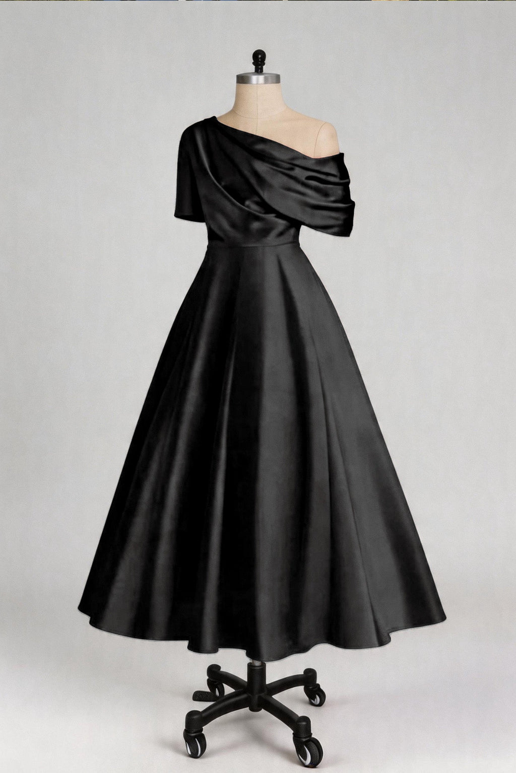 Elegant A Line One shoulder Half Sleeve Ankle Length Mother of the Bride Dress