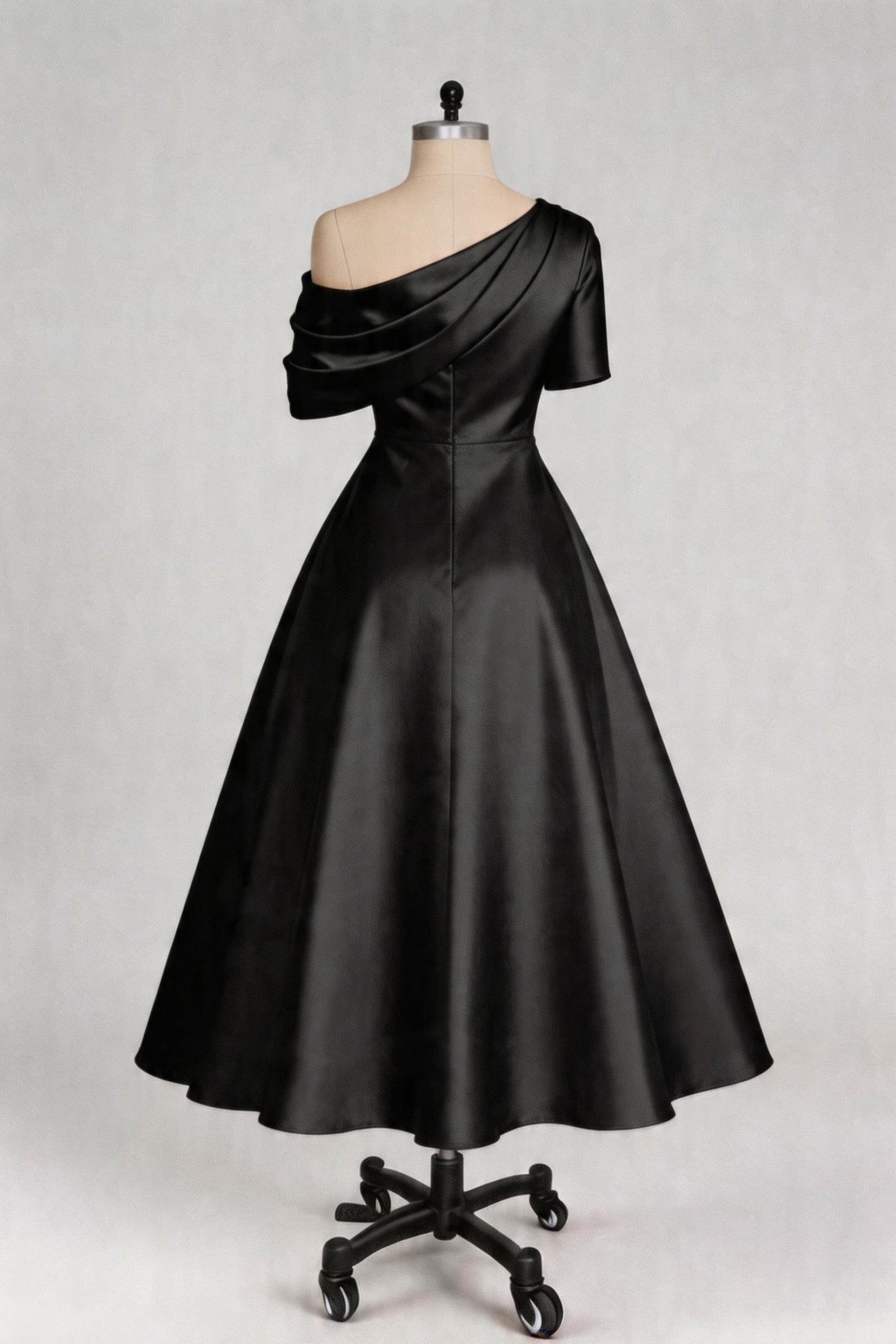 Elegant A Line One shoulder Half Sleeve Ankle Length Mother of the Bride Dress