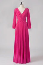 Elegant A Line V Neck with Ruched Mother of the Bride Dress