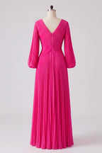 Elegant A Line V Neck with Ruched Mother of the Bride Dress