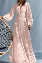 Elegant A Line V Neck with Ruched Mother of the Bride Dress