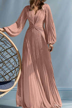 Elegant A Line V Neck with Ruched Mother of the Bride Dress