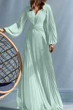 Elegant A Line V Neck with Ruched Mother of the Bride Dress