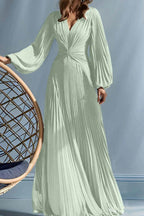 Elegant A Line V Neck with Ruched Mother of the Bride Dress