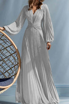 Elegant A Line V Neck with Ruched Mother of the Bride Dress