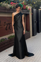 Elegant Sheath Column One Shoulder Mother of the Bride Dress