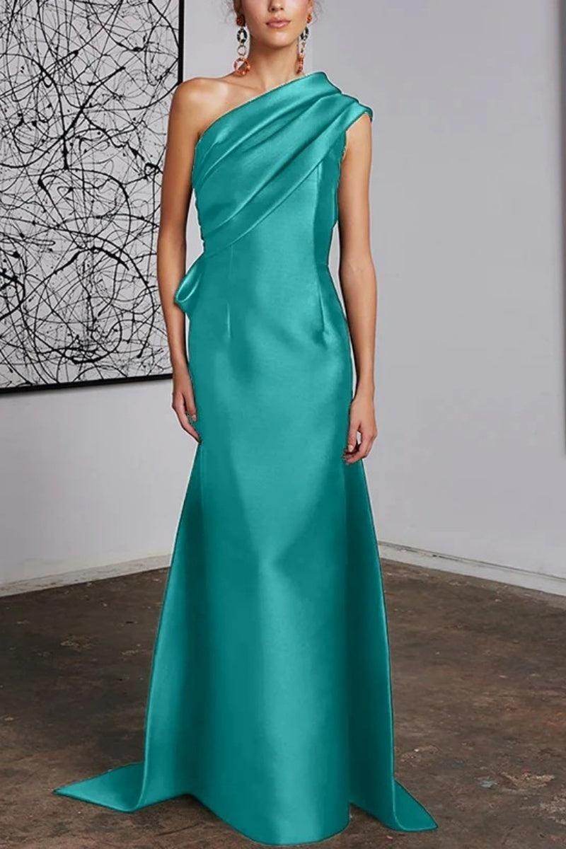 Elegant Sheath Column One Shoulder Mother of the Bride Dress