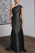 Elegant Sheath Column One Shoulder Mother of the Bride Dress