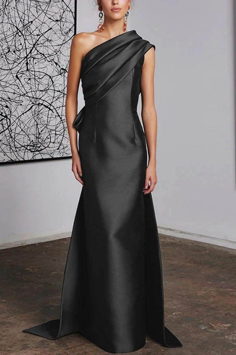 Elegant Sheath Column One Shoulder Mother of the Bride Dress